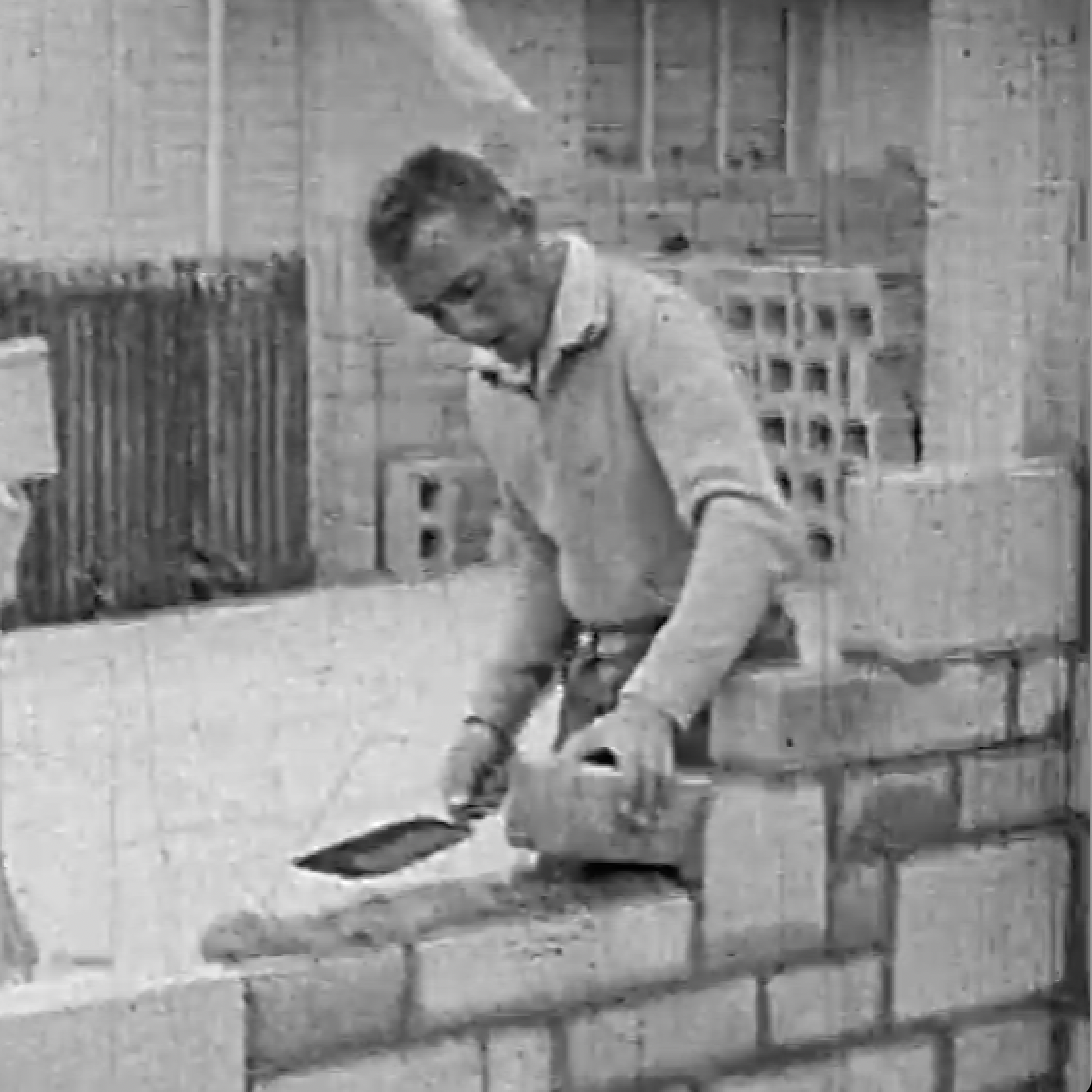 Peter J. Daniels as a young bricklayer
